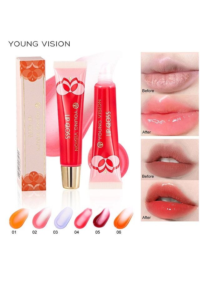 YOUNG VISION - Fruity Flavors Lip Gloss 01, The Color Will Change With The Change Of Temperature, Help To Moisturize and Plump Your Lips, Giving a Fuller and Healthier Appearance, Perfect For Dry Chapped Lips - Image 1