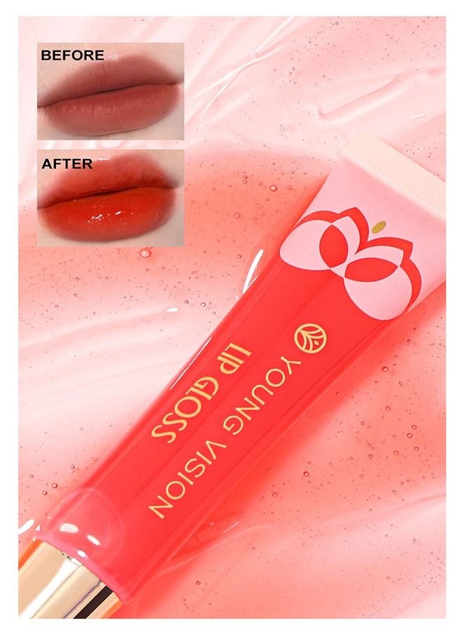 YOUNG VISION - Fruity Flavors Lip Gloss 01, The Color Will Change With The Change Of Temperature, Help To Moisturize and Plump Your Lips, Giving a Fuller and Healthier Appearance, Perfect For Dry Chapped Lips - Image 1