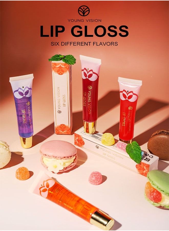 YOUNG VISION - Fruity Flavors Lip Gloss 01, The Color Will Change With The Change Of Temperature, Help To Moisturize and Plump Your Lips, Giving a Fuller and Healthier Appearance, Perfect For Dry Chapped Lips - Image 1