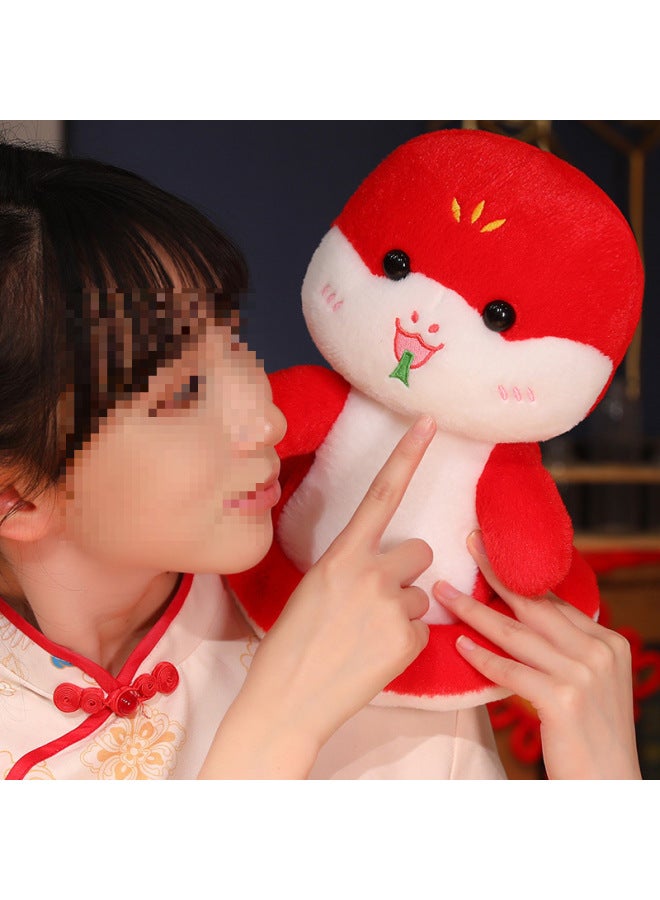 Year Of The Snake Mascot Doll Zodiac Snake Plush Toy Dress Snake Baby Doll Annual Meeting Gift Year Gift-Specifications:Pink Cherry + Small Bag + Red Snake Baby-Color:Add Portable Gift Box  - Image 4