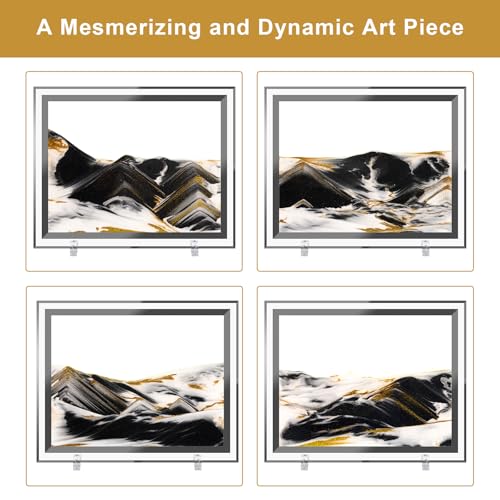 Coitak Moving Sand Art Picture, Dynamic Sand Picture, Golden Desktop Sand Art for Home Decor and Office - Image 5