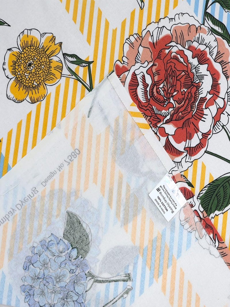 Bombay Dyeing Florentine Collection Double Bedsheet 144 TC, 100% Pure Cotton Premium Bedsheet with 2 Pillow Covers - Image 2