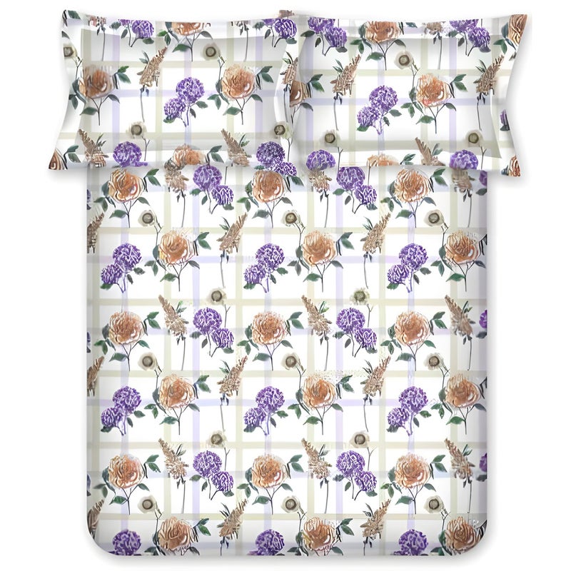 Bombay Dyeing Florentine Collection Double Bedsheet 144 TC, 100% Pure Cotton Premium Bedsheet with 2 Pillow Covers - Image 1