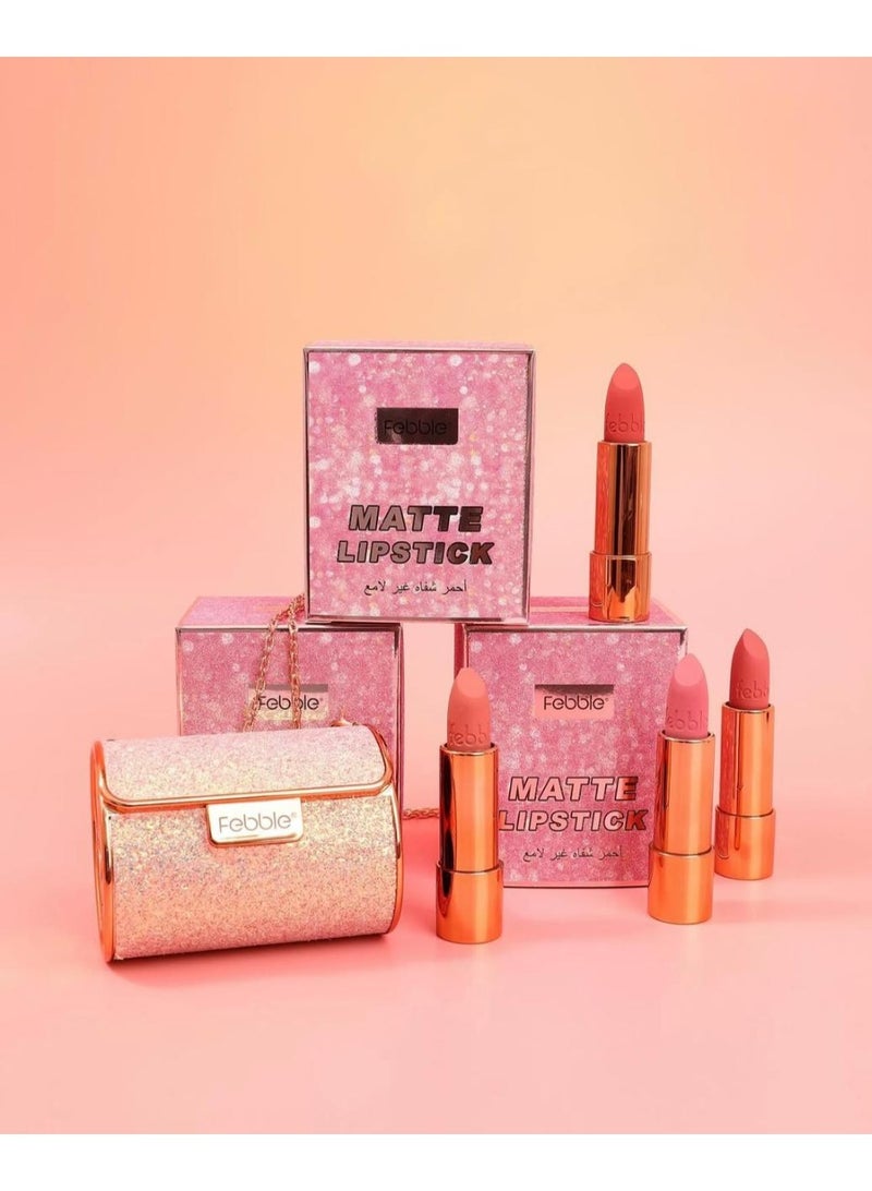 فيبيل مجموعة هدايا مكياج متعددة الأغراض للنساء، مجموعة مكياج كاملة مع قطعتين من كريم الأساس المحمول وأحمر الشفاه غير اللامع ومجموعة من 4 قطع، مجموعة أدوات تجميلية مناسبة للمكياج اليومي والعطلات والحفلات الراقية كهدية - Image 5