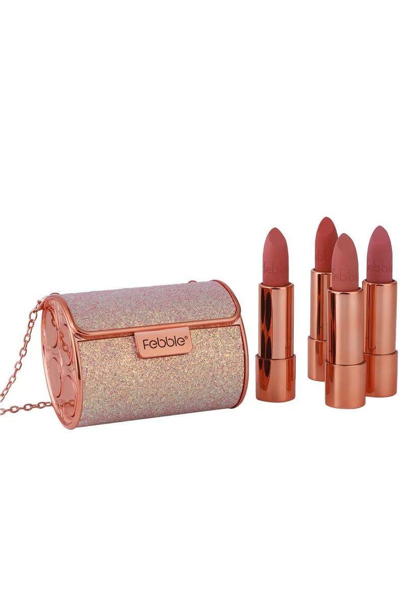 فيبيل مجموعة هدايا مكياج متعددة الأغراض للنساء، مجموعة مكياج كاملة مع قطعتين من كريم الأساس المحمول وأحمر الشفاه غير اللامع ومجموعة من 4 قطع، مجموعة أدوات تجميلية مناسبة للمكياج اليومي والعطلات والحفلات الراقية كهدية - Image 3