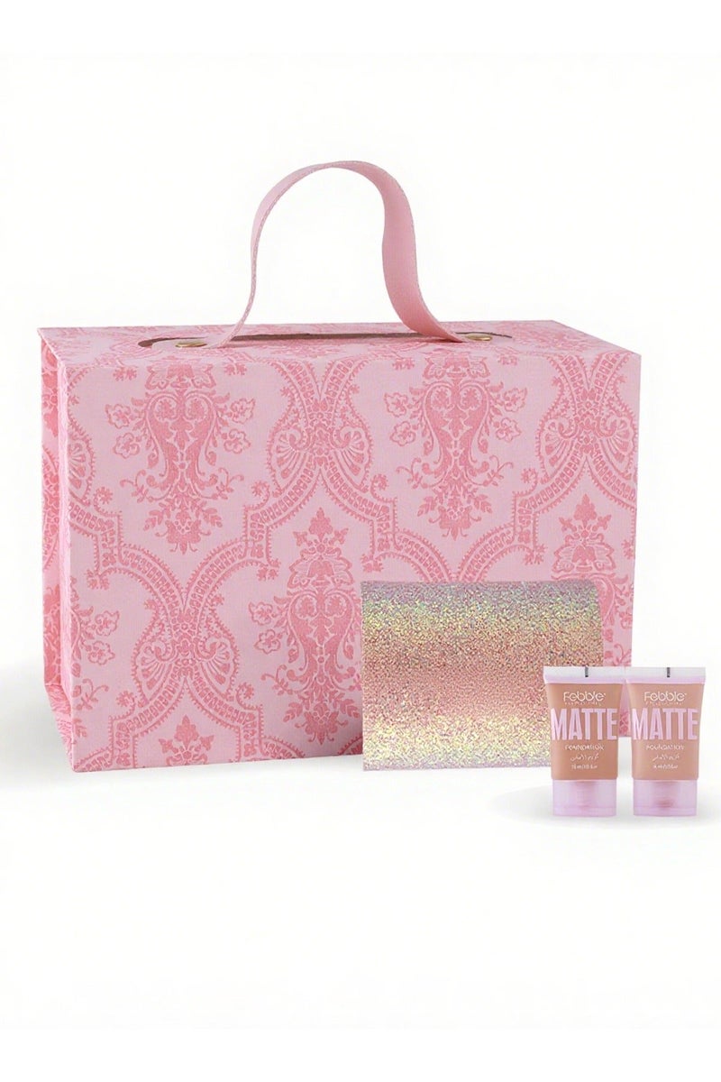 فيبيل مجموعة هدايا مكياج متعددة الأغراض للنساء، مجموعة مكياج كاملة مع قطعتين من كريم الأساس المحمول وأحمر الشفاه غير اللامع ومجموعة من 4 قطع، مجموعة أدوات تجميلية مناسبة للمكياج اليومي والعطلات والحفلات الراقية كهدية - Image 1