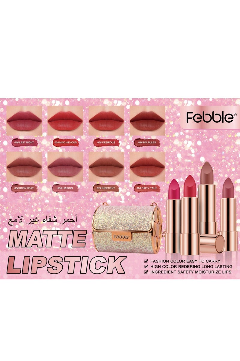 فيبيل مجموعة هدايا مكياج متعددة الأغراض للنساء، مجموعة مكياج كاملة مع قطعتين من كريم الأساس المحمول وأحمر الشفاه غير اللامع ومجموعة من 4 قطع، مجموعة أدوات تجميلية مناسبة للمكياج اليومي والعطلات والحفلات الراقية كهدية - Image 2