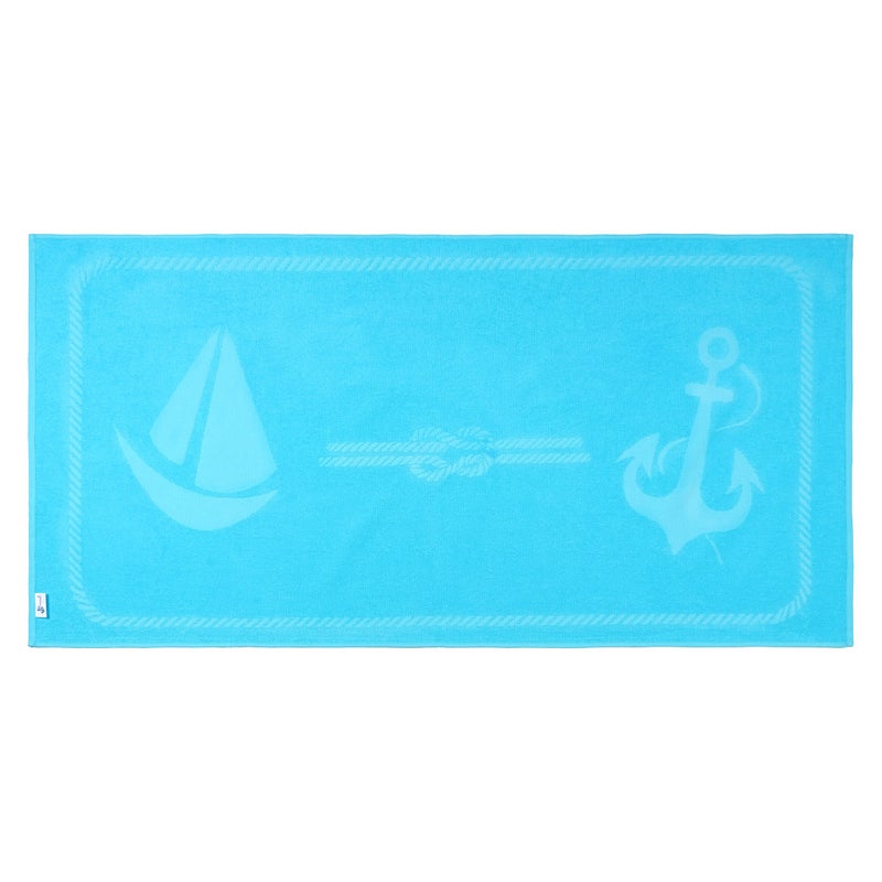 Anemoss Large Size Beach Towel, 100% Turkish Cotton, Sailor Knot Design, Turquoise, High Absorbent, Soft Towel, 70x140cm - Image 2