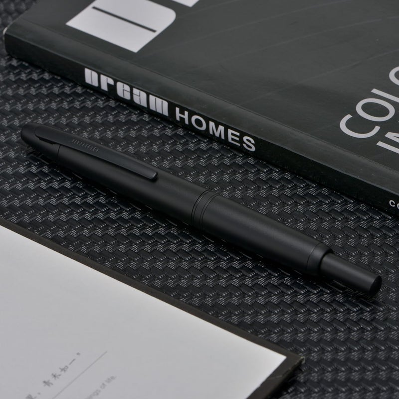 Wikult Jinhao 10 Press Fountain Pen with Box, Matte Black Retractable Extra Fine Nib with Ink Converter Set (Clip Version) - Image 5