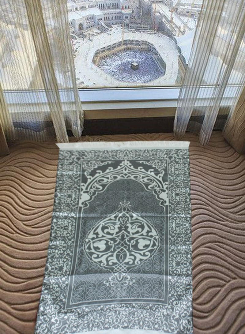 ISHWAZ 2 Sets Of High Quality Prayer Mat, Each Set Contains High Quality Prayer Rug And Decorative Rosary With Beautifull Pouch, Ideal for Home,Travelling, At Work, Ramadan, Eid, Best Gift Idea  - Image 4