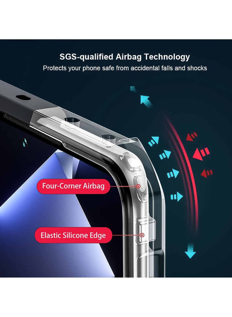 إكسوند غطاء هاتف Tecno Pova 5 Pro 5G، وسائد هوائية مقاومة للصدمات من مادة TPU مع حماية لعدسة الكاميرا، غطاء خلفي للهاتف المحمول أسود شفاف مضاد لبصمات الأصابع، جراب هاتف نحيف مضاد للأصفر مقاس 6.78 بوصة - Image 3