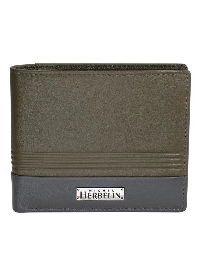 MICHEL HERBELIN Slim Wallet Olive Green