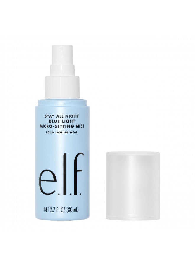 إلف Stay All Day Blue Light Micro-Setting Mist, Setting Spray & Skin Refresher For A Matte Finish, Reduces Blue Light Transmission, 2.7 Fl Oz Blue - Image 1