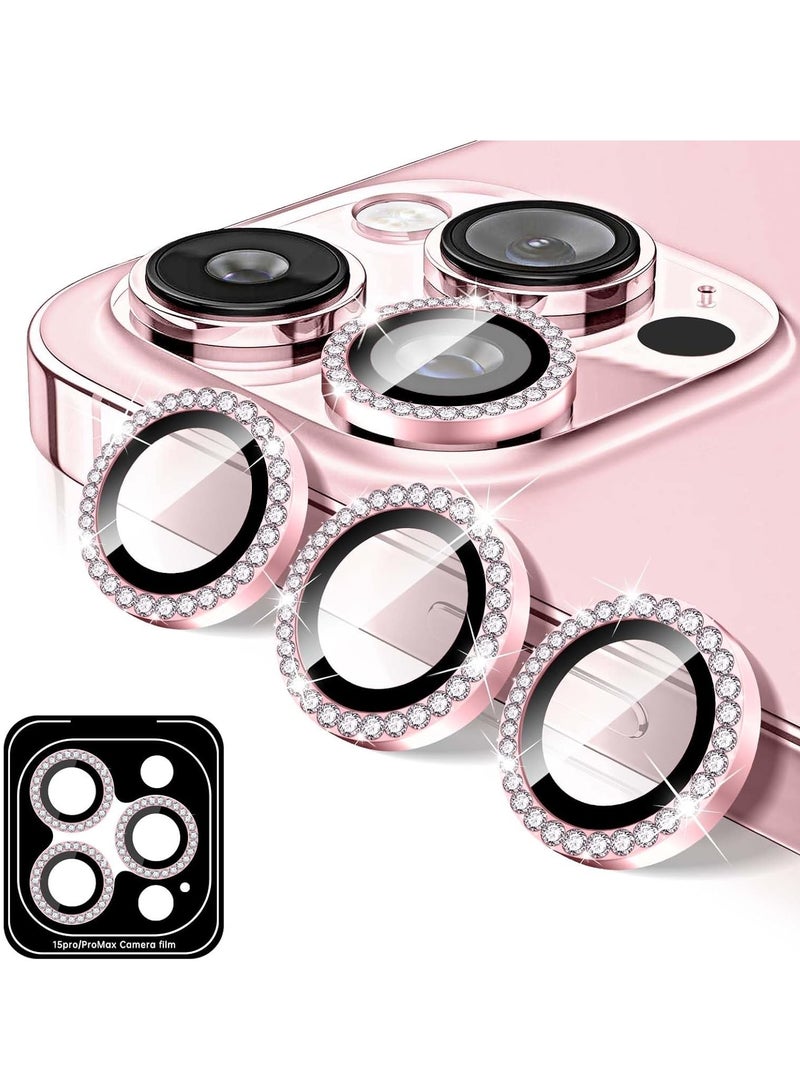 ELTRAZONE "Pink Diamond Tempered Glass Camera Lens Protector for iPhone 16 Pro/16 Pro Max – Stylish Automatic Alignment with Glitter Film Stickers" - Image 1