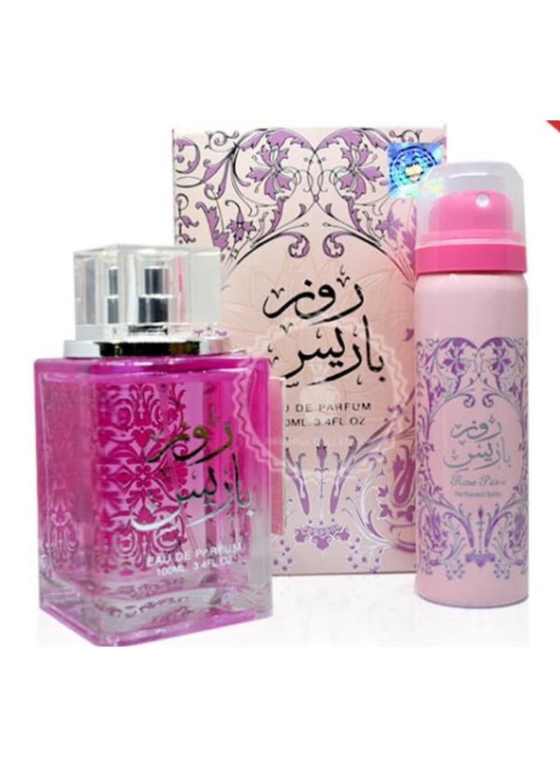 Ard Al Zaafaran Ard Al Zaafaran. Rose Paris for Unisex 2Pc Set (3.4 Oz Edp + 1.6 Oz Deo Spray) 
