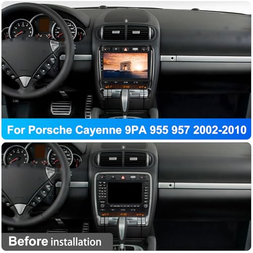 AMprime [4+64G] 8-Core Qualcomm Android Car Stereo for Porsche Cayenne 9PA 955 957 2002-2010 with Wireless Carplay&Android Auto,9 Inch Car Radio with Mirror Link Bluetooth 5.1 FM/RDS DSP WiFi GPS SWC - Image 2