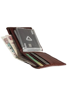 Generic Real Leather Wallet for Men(sa126), Bifold Mens Wallet, Minimalist Front Pocket Wallet for Men with Gift Box - 8 Card Slots and 10 ID Window  - Image 4