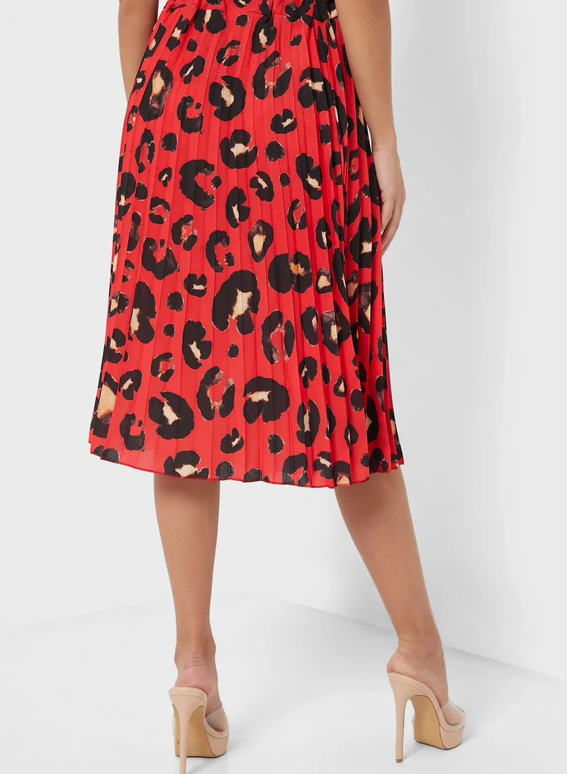 boohoo Printed Midi Skirt