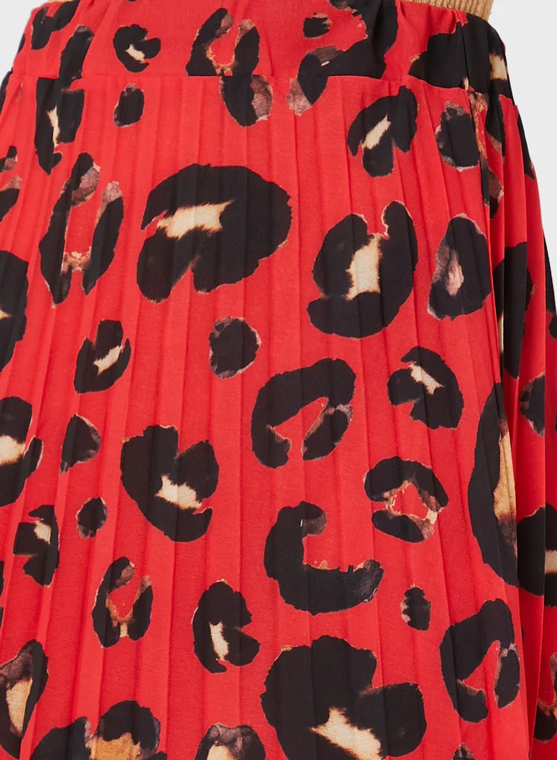 boohoo Printed Midi Skirt