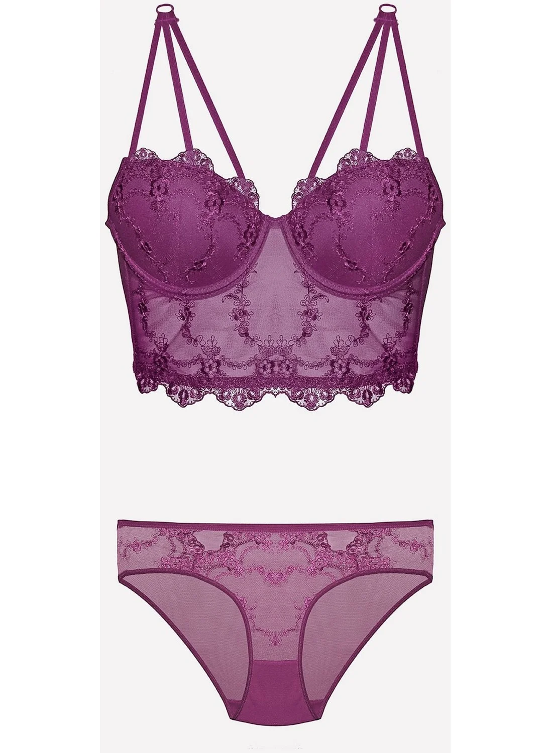 نورتيكس 4491 Women's Support Bra Panty Set-Purple