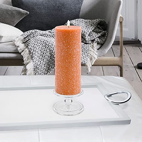 Root Candles Unscented Pillar Candles Beeswax Enhanced Textured Timberline™ Pillar Candle, 3 x 9-Inch, Rust - Image 3