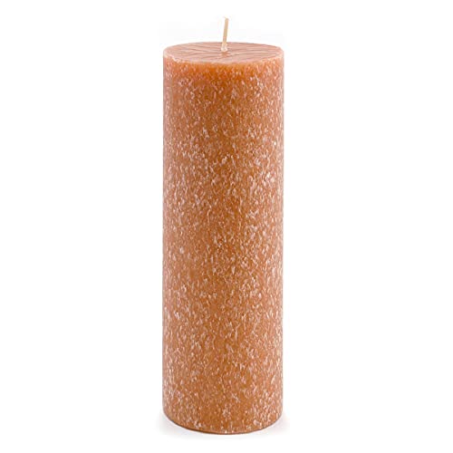 Root Candles Unscented Pillar Candles Beeswax Enhanced Textured Timberline™ Pillar Candle, 3 x 9-Inch, Rust - Image 1