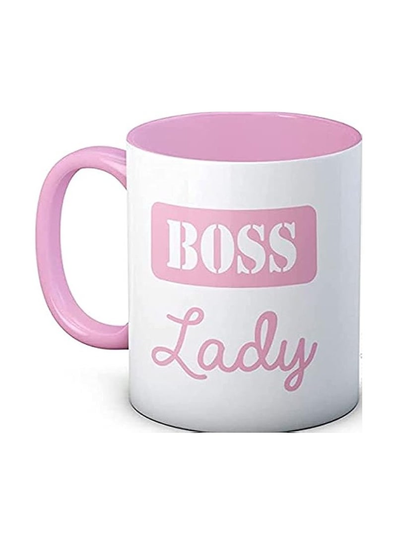 PRINTSHOP4ME Boss Lady-Pink Coffee Or Tea Mug  - Image 1