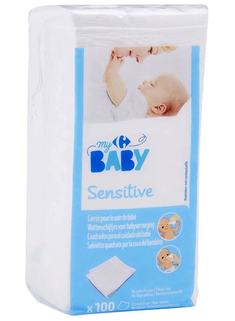 ماي بيبي فوط مربعة للوجه والأنف الحساسة، عبوة من 100 فوطة - Image 4