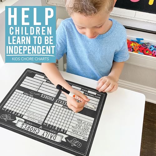 Hadley Designs Magnetic Chore Chart for Kids Multiple Kids – Dry Erase Chores Chart for Teens. Adults, Vintage Chalk Responsibility Chore Board for Family - Image 3