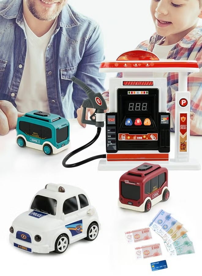 Simulated gas station playset Multifunctional gas station toy Car refueling playset Realistic spray effect Simulated toys for children's scenes  - Image 3