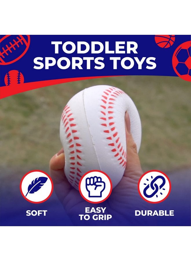 Toysery Toysery Foam Sports Balls Toddler Toys Set with Carry Bag - Includes Football, Soccer Ball, Tennis Ball, Basketball, Baseball, Kickball, & 3 Fresbee Discs - Soft Balls for Kids and Toddlers Ages 1-3  - Image 2