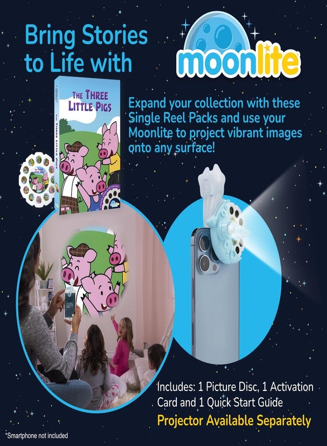 Moonlite Storybook Reels for Flashlight Projector, Kids Toddler | The 3 Little Pigs | Single Reel Pack Story for 12 Months and Up - Image 2