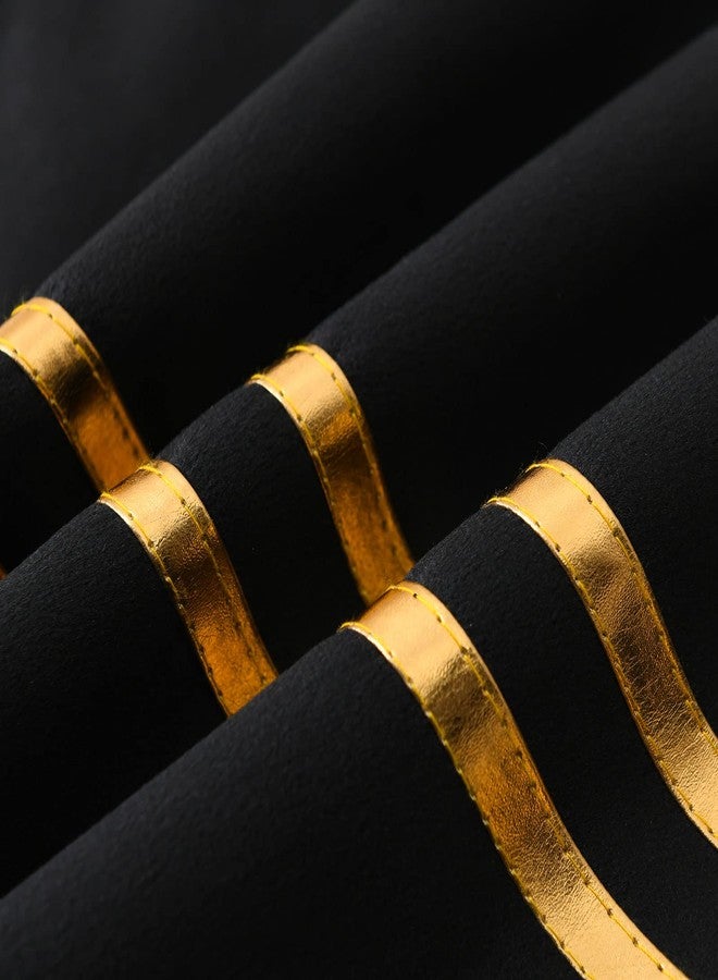 WACOMECO Pack of 2 Gold Throw Pillow Covers - Soft Decorative Luxury Velvet Cushion Covers Pillow Cases with Gold Leather for Sofa Bedroom Livingroom Car, 18 x 18 in, Black - Image 5