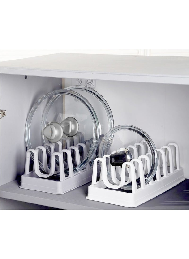 Rennway Pot Lid Organizer - 6 Compartment Pot Lid Rack  - Image 4