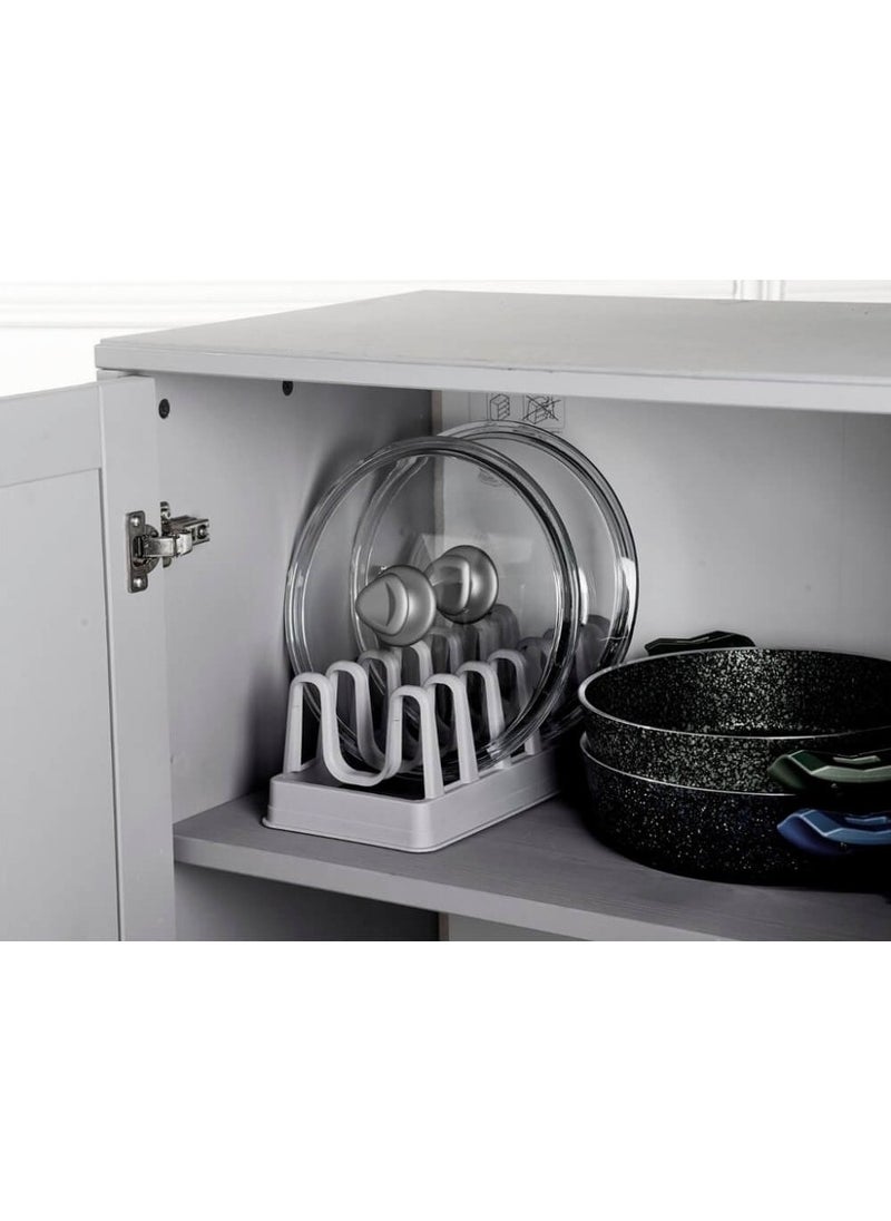 Rennway Pot Lid Organizer - 6 Compartment Pot Lid Rack  - Image 3