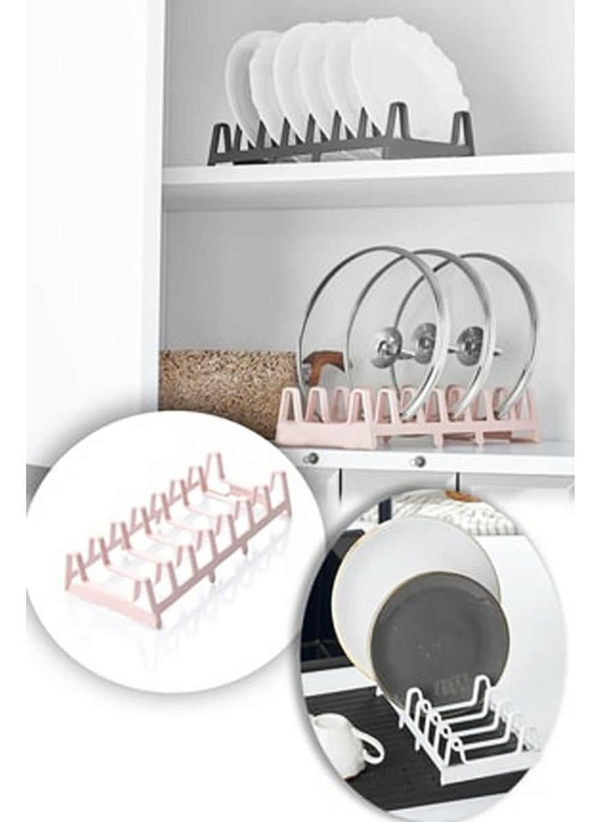Rennway Pot Lid Organizer - 6 Compartment Pot Lid Rack  - Image 1