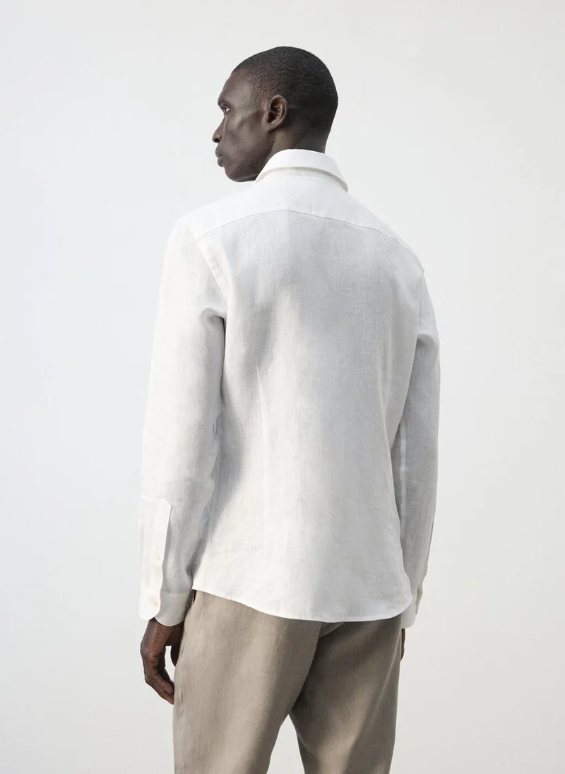 مانجو مان 100% linen slim-fit shirt