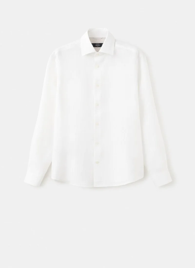 Mango Man  100% linen slim-fit shirt for Men | Best Price UAE