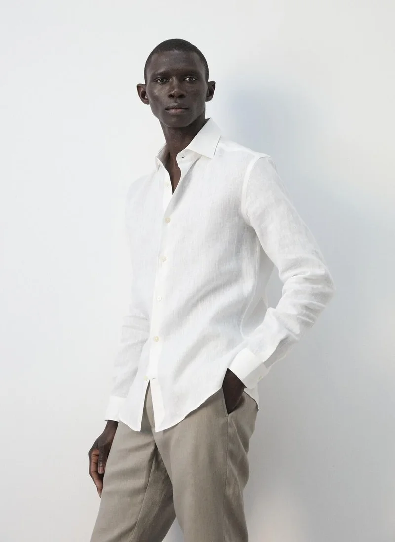 مانجو مان 100% linen slim-fit shirt