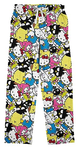 Bioworld Hello Kitty Character Collage Unisex Sleep Pants Multicolored - Image 1