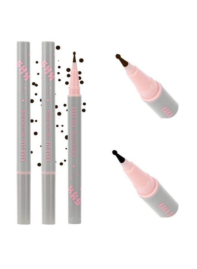 WALLFID Writing Instrument, Natural Brown+Black Freckle Pen, Waterproof, Small Round Head, Magical Spot Pen (1 Count) - Image 1