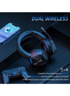 BINNUNE BW01 2.4GHz Bluetooth Wireless Gaming Headset with Microphone for PC PS4 PS5 Playstation 4 5 Laptop Computer  - Image 2