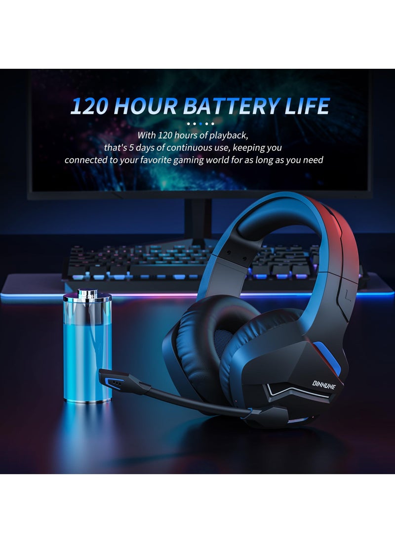 BINNUNE - BW01 2.4GHz Bluetooth Wireless Gaming Headset with Microphone for PC PS4 PS5 Playstation 4 5 Laptop Computer - Image 1