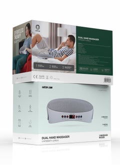 GREEN LION Dual Hand Massager 5 Intensity Level / 3 Heating Levels / 2Hours Working Time / 3 Vibration Levels- Grey  - Image 3
