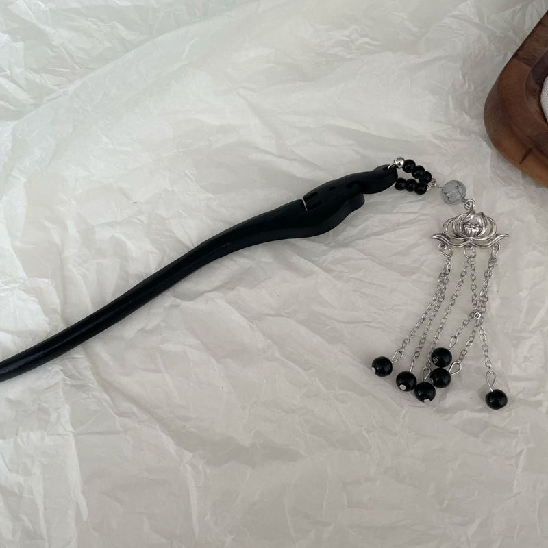 Generic Chinese Style Hair Fork Accessory Lotus fringed hairpin 