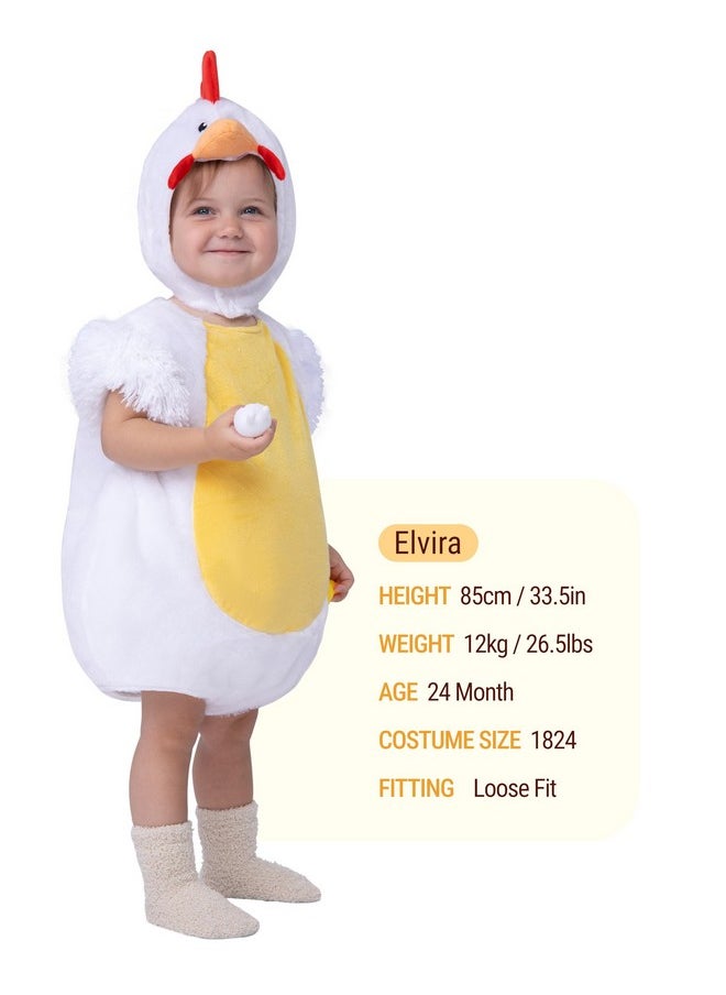 Spooktacular Creations - Halloween Unisex Baby Rooster Costume, Baby Chicken Costume With 3D Face Hood, Baby Animal Costume For Kids, Toddler For Animal Theme, Halloween Dress Up Party (12-18 Months) - Image 1