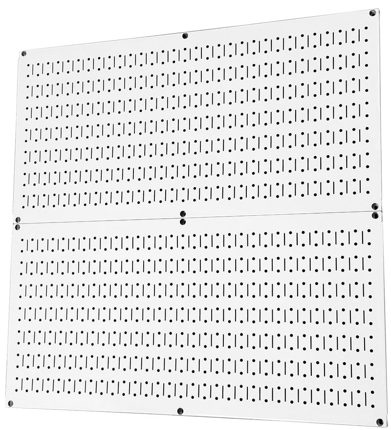 Wall Control Pegboard Rack Home  Garage Tool Storage  Organization White Metal Pegboard Pack  Two 32Inch x 16Inch White Steel Peg Board Panels