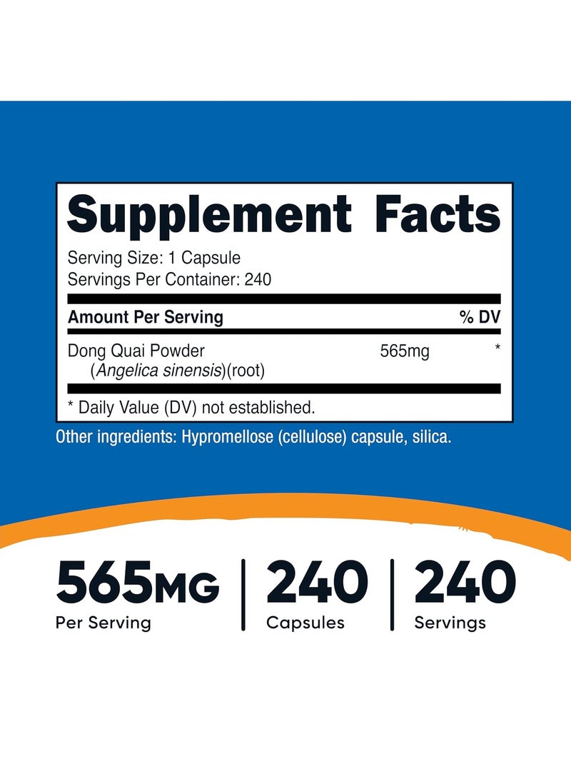 Nutricost Dong Quai Capsules 565mg 240 Caps - Image 2
