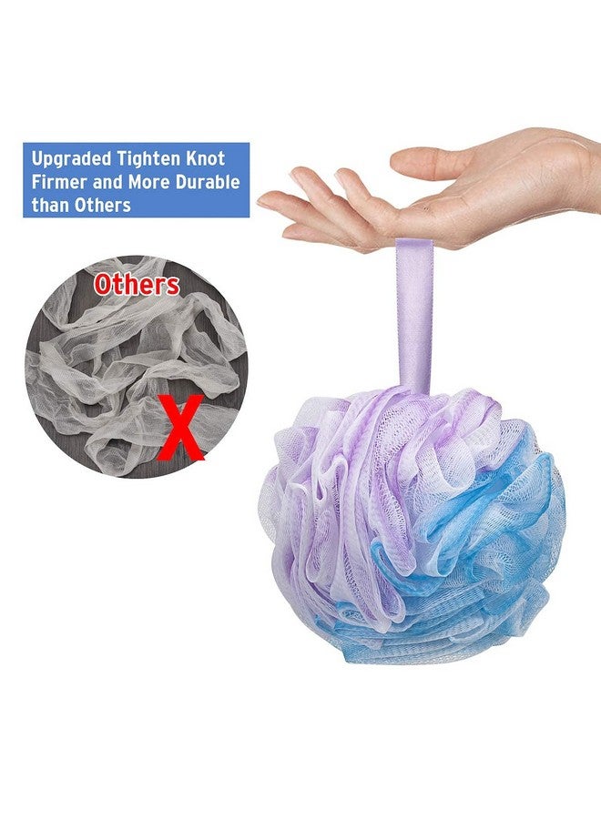 DadyMart Bath Shower Loofah Sponge 60g Bath Mesh Pouf Shower Ball Body Scrubber Exfoliating Bath Sponge for Women and Men, Set of 4, Flower - Image 3