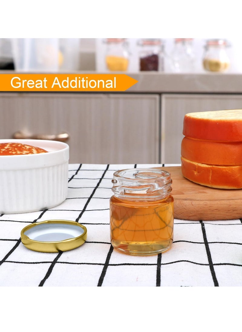 Peachjoy Mini Glass Jars Set - Bulk Pack of 20 Small Containers with Lids, 1.5 oz Clear Glass Bottles for Honey, Jams, Crafts and Wedding Favors, Airtight, Reusable  - Image 5